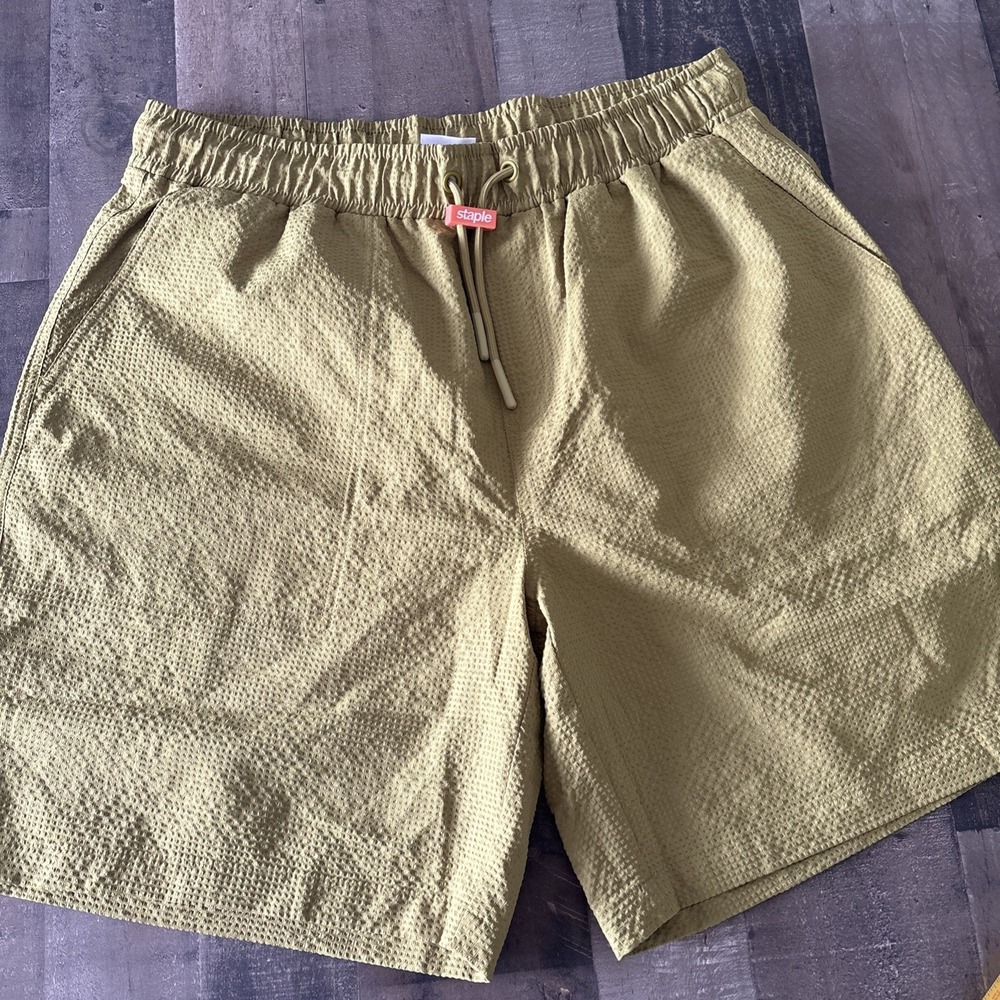 STAPLE Pigeon Shorts Mens XXL Green Drawstring Pockets lightweight